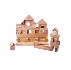 Деревянный конструктор неокрашенный, 35 деталей, в пакете (Paremo, PE117-12)